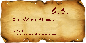Országh Vilmos névjegykártya
